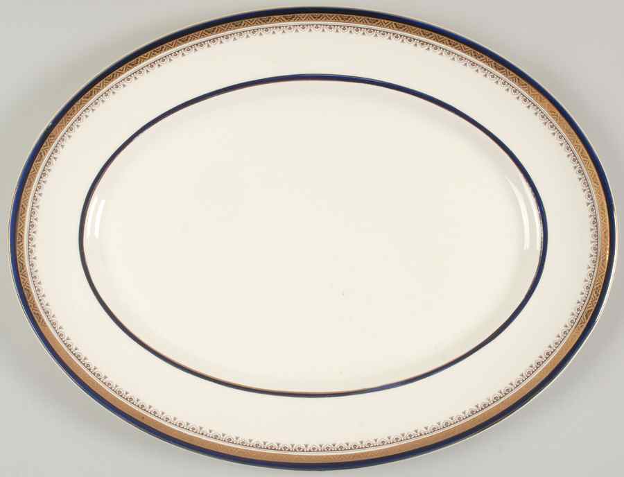 The Crowning Cobalt 16" Oval Serving Platter by Myott Staffordshire-1