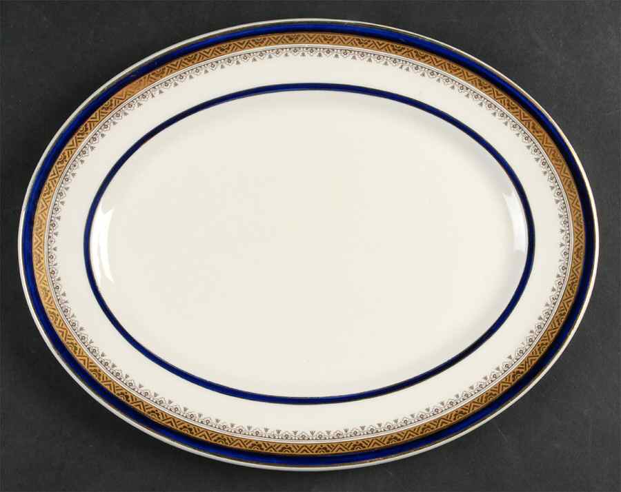 The Crowning Cobalt 12" Oval Serving Platter by Myott Staffordshire-1