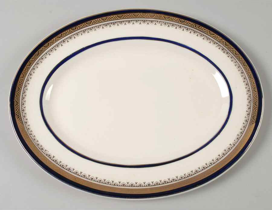 The Crowning Cobalt 11" Oval Serving Platter by Myott Staffordshire-1