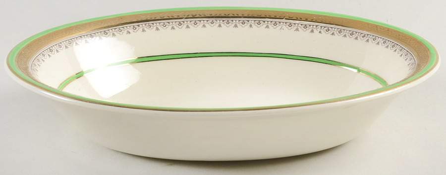 The Crowning Green 9" Oval Vegetable Bowl by Myott Staffordshire-1