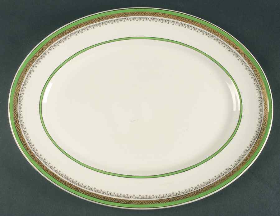 The Crowning Green 14" Oval Serving Platter by Myott Staffordshire-1