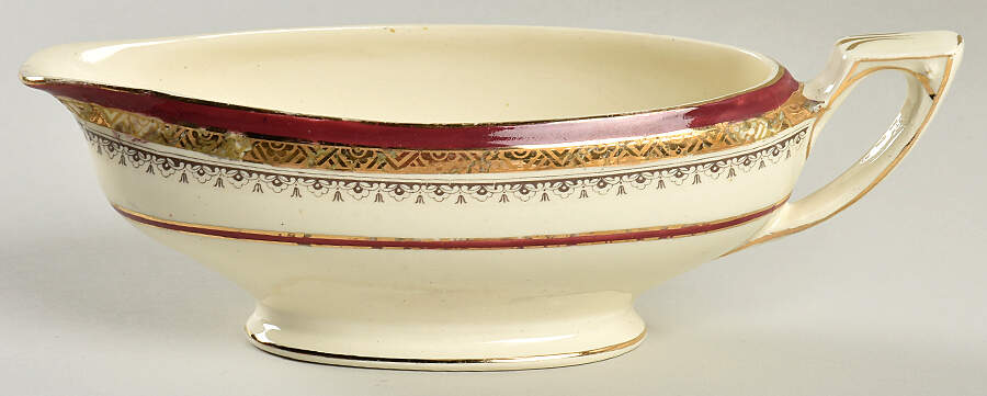 The Crowning Maroon Gravy Boat by Myott Staffordshire-1