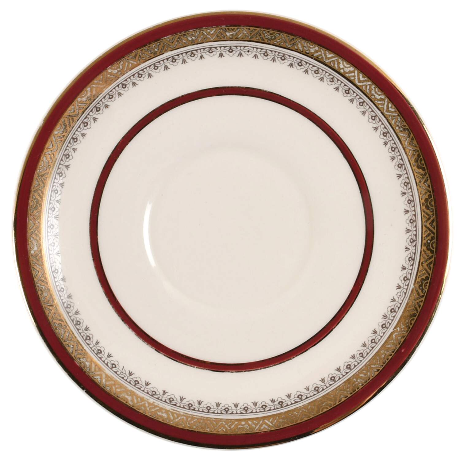 The Crowning Maroon Saucer for Cream Soup Bowl by Myott Staffordshire-1