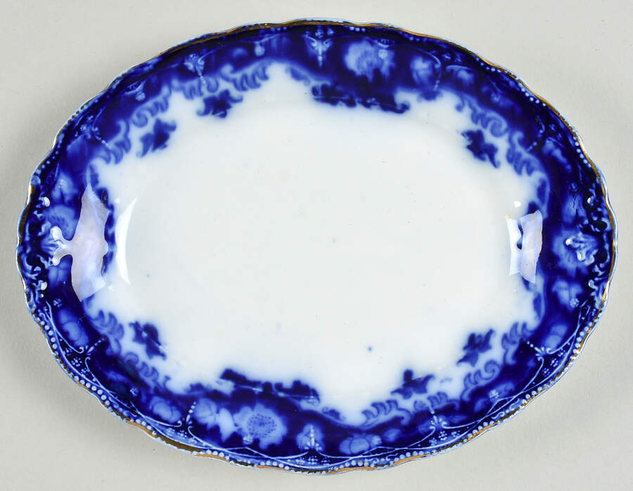 Crumlin (Flow Blue) Relish by Myott Staffordshire-1