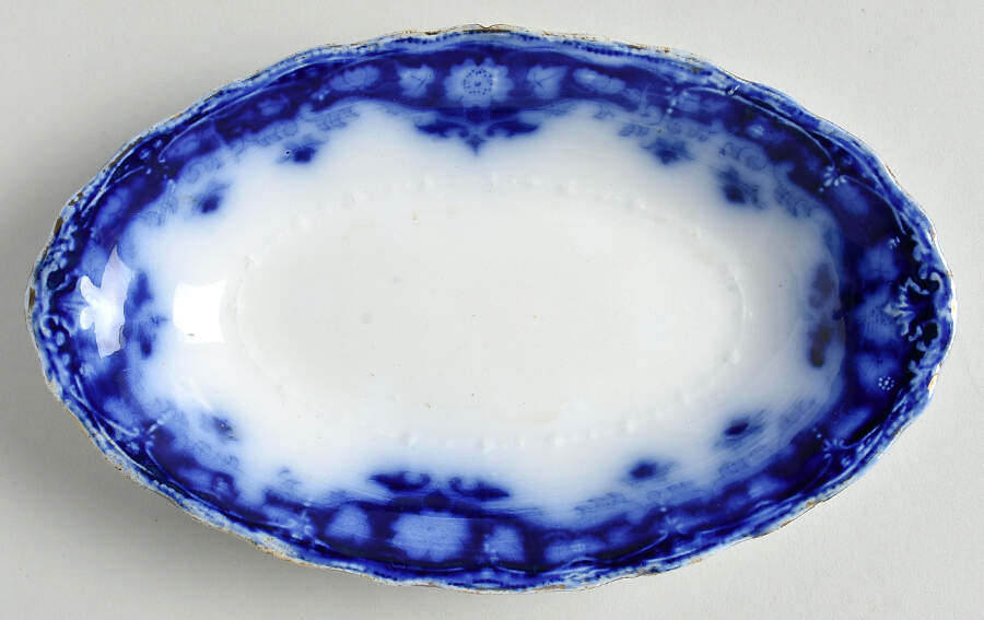 Crumlin (Flow Blue) Underplate for Gravy Boat by Myott Staffordshire-1