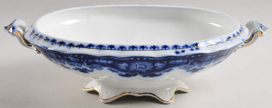 Crumlin (Flow Blue) Oval Vegetable No Lid by Myott Staffordshire-1