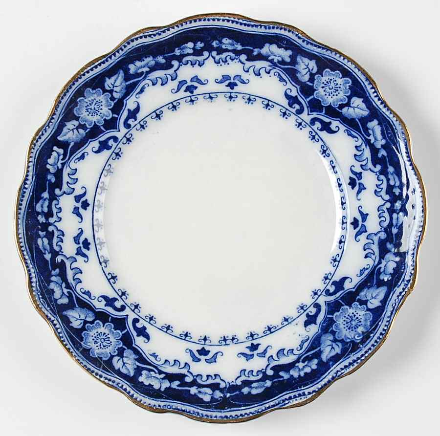 Crumlin (Flow Blue) Dessert/Pie Plate by Myott Staffordshire-1