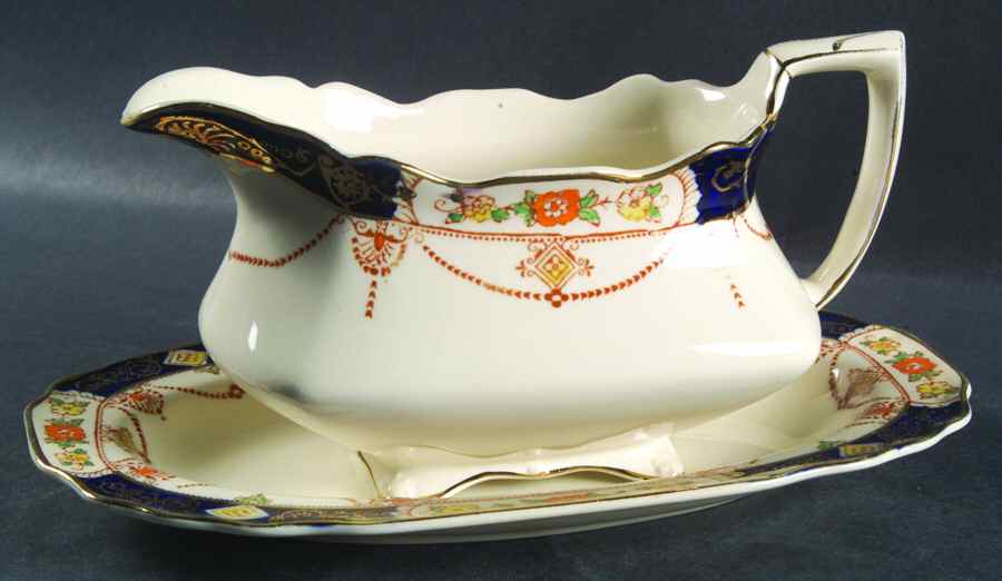 Derby Gravy Boat & Underplate/Relish by Myott Staffordshire-1