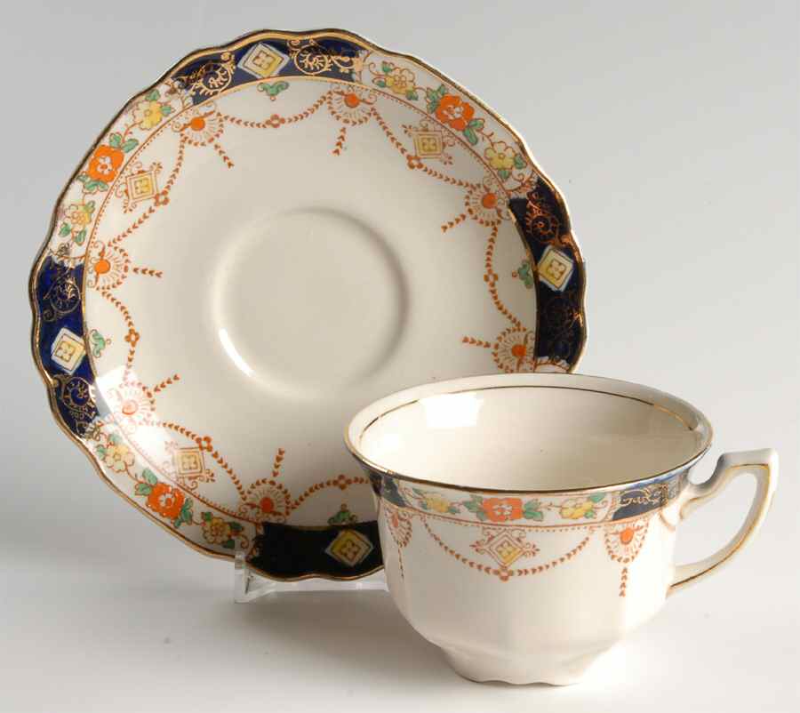 Derby Flat Cup & Saucer Set by Myott Staffordshire-1