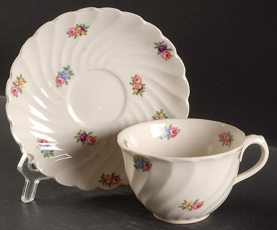 Devonshire Flat Cup & Saucer Set by Myott Staffordshire-1