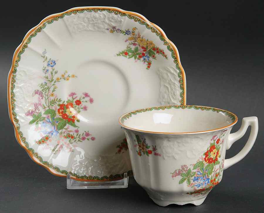 Devon Footed Cup & Saucer Set by Myott Staffordshire-1