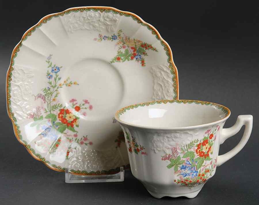 Devon Flat Cup & Saucer Set by Myott Staffordshire-1