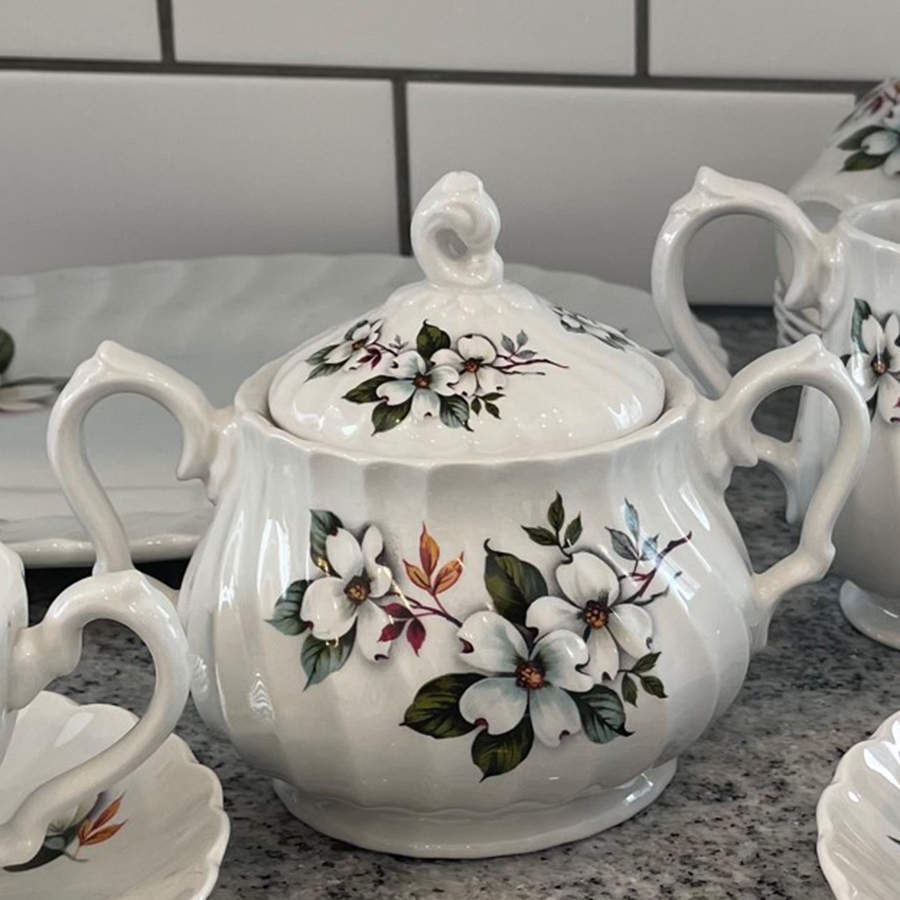 Dogwood Sugar Bowl & Lid by Myott Staffordshire-1