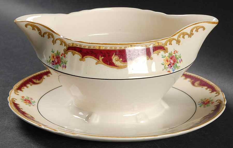 Dorothy Gravy Boat with Attached Underplate by Myott Staffordshire-1