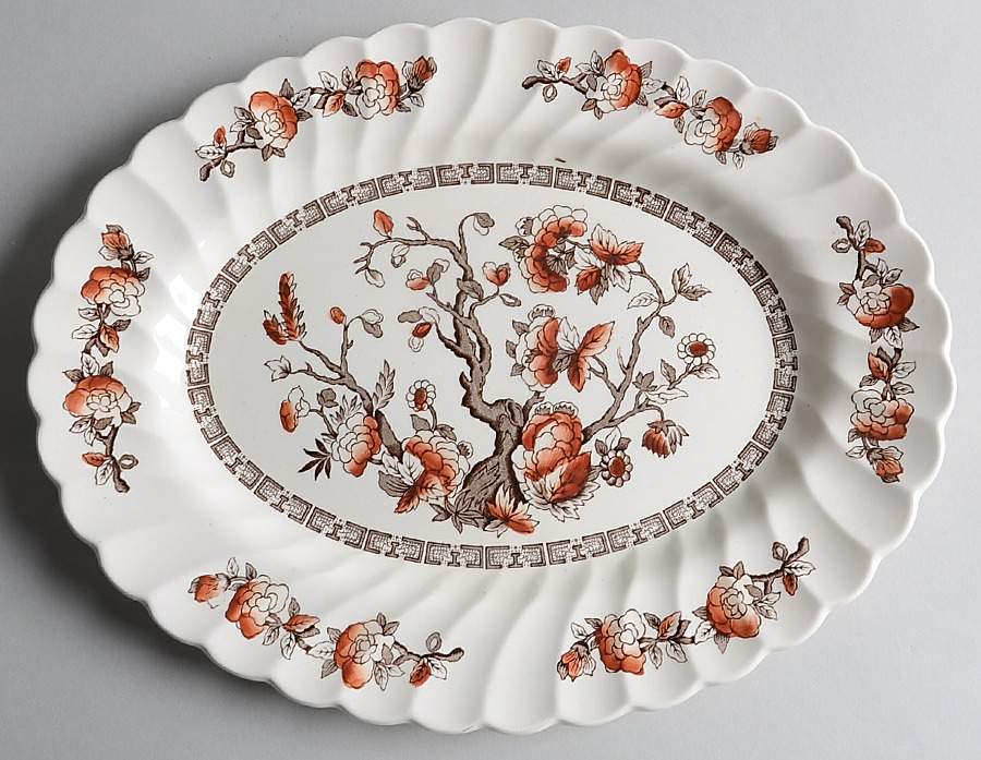 Dynasty (Swirled) 12" Oval Serving Platter by Myott Staffordshire-1