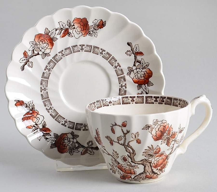 Dynasty (Swirled) Flat Cup & Saucer Set by Myott Staffordshire-1