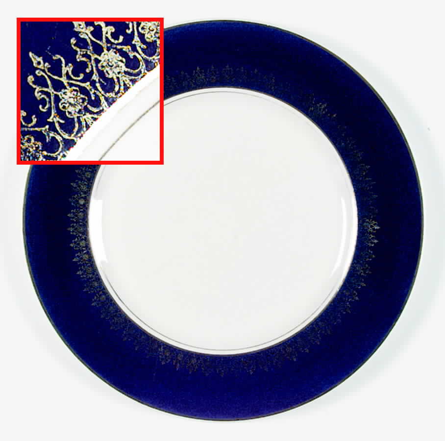 Elizabeth II Crowning Blue Salad Plate by Myott Staffordshire-1