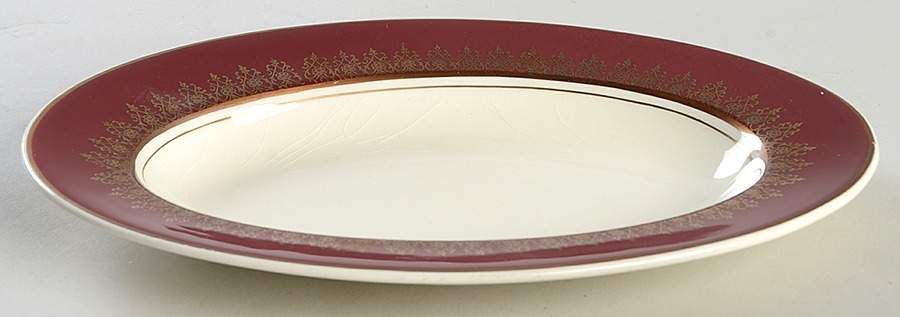 Elizabeth II Crowning Burgundy Relish/Gravy Underplate by Myott Staffordshire-1