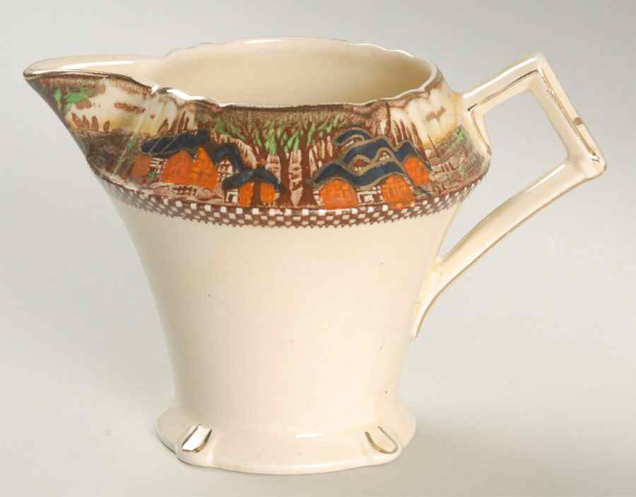 England's Countryside (Scalloped, Gold) Creamer by Myott Staffordshire-1