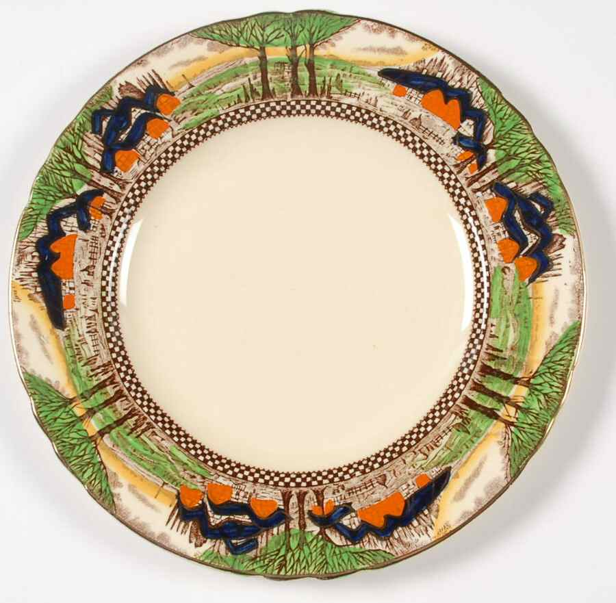 England's Countryside (Scalloped, Gold) Salad Plate by Myott Staffordshire-1