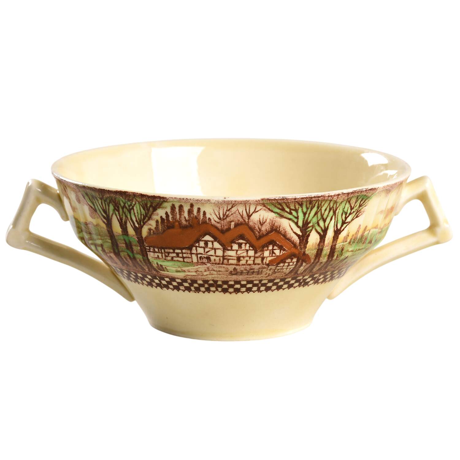 England's Countryside (No Trim) Flat Cream Soup Bowl by Myott Staffordshire-1