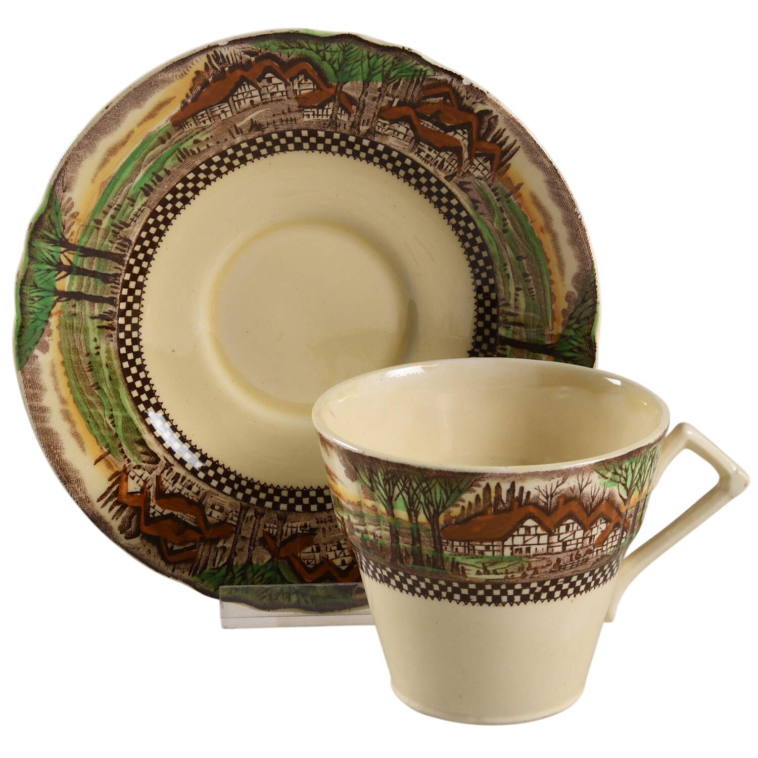 England's Countryside (No Trim) Flat Cup & Saucer Set by Myott Staffordshire-1