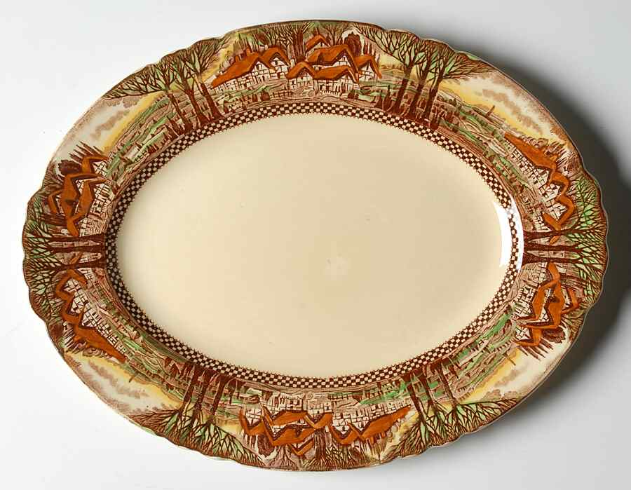 England's Countryside (No Trim) 10" Oval Serving Platter by Myott Staffordshire-1