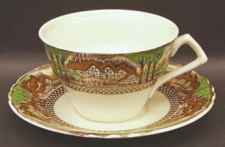 England's Countryside (No Trim) Flat Cup & Saucer Set by Myott Staffordshire-1