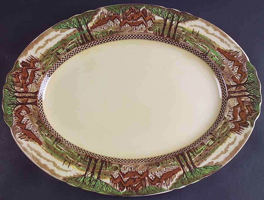 England's Countryside (No Trim) 17" Oval Serving Platter by Myott Staffordshire-1
