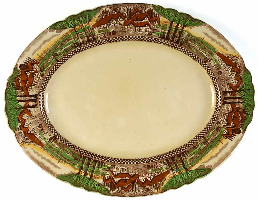 England's Countryside (No Trim) 12" Oval Serving Platter by Myott Staffordshire-1