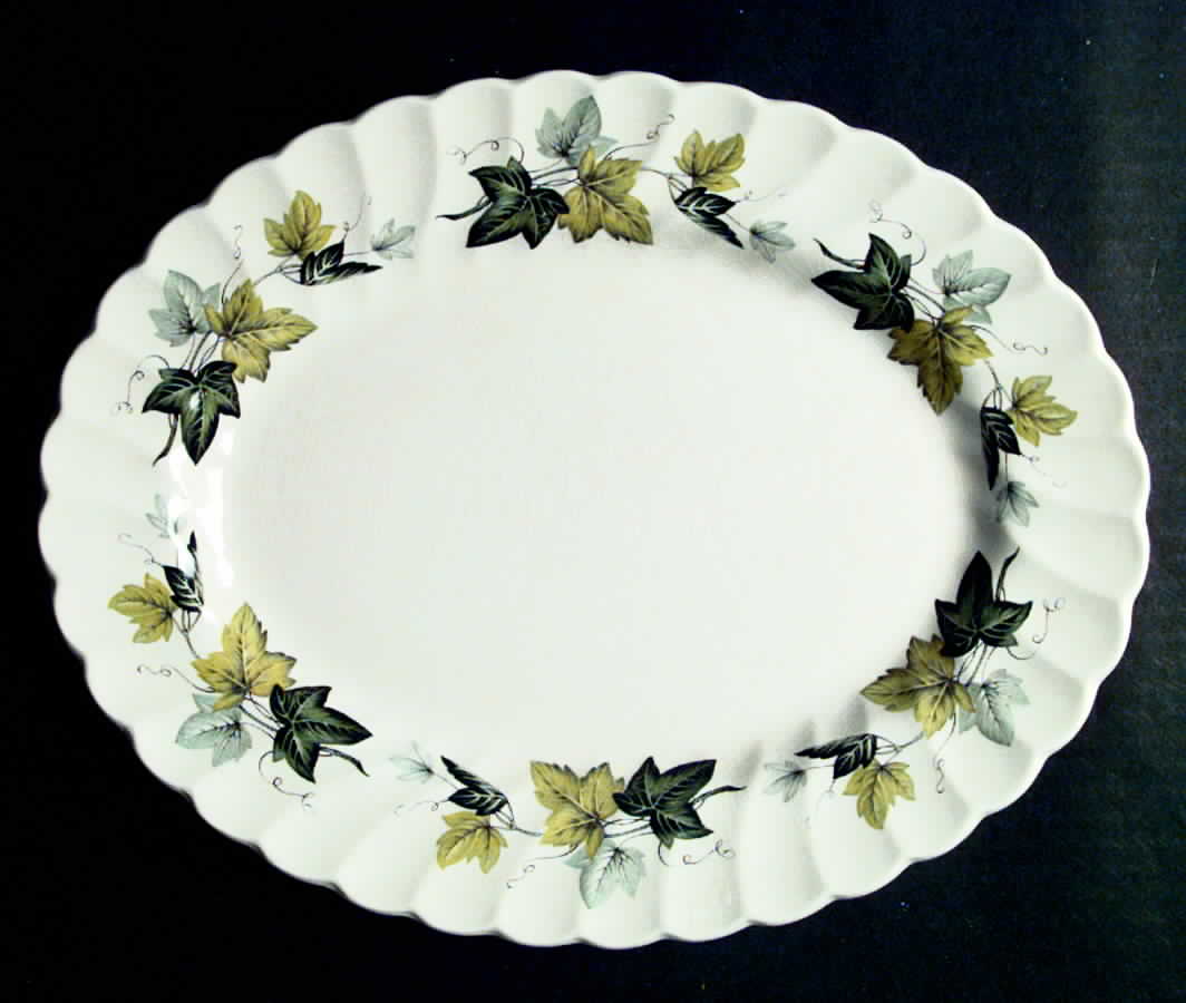 Evergreen 12" Oval Serving Platter by Myott Staffordshire-1