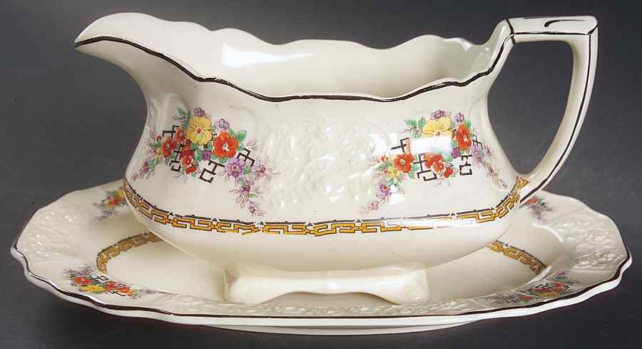 F2832 Gravy Boat & Underplate/Relish by Myott Staffordshire-1