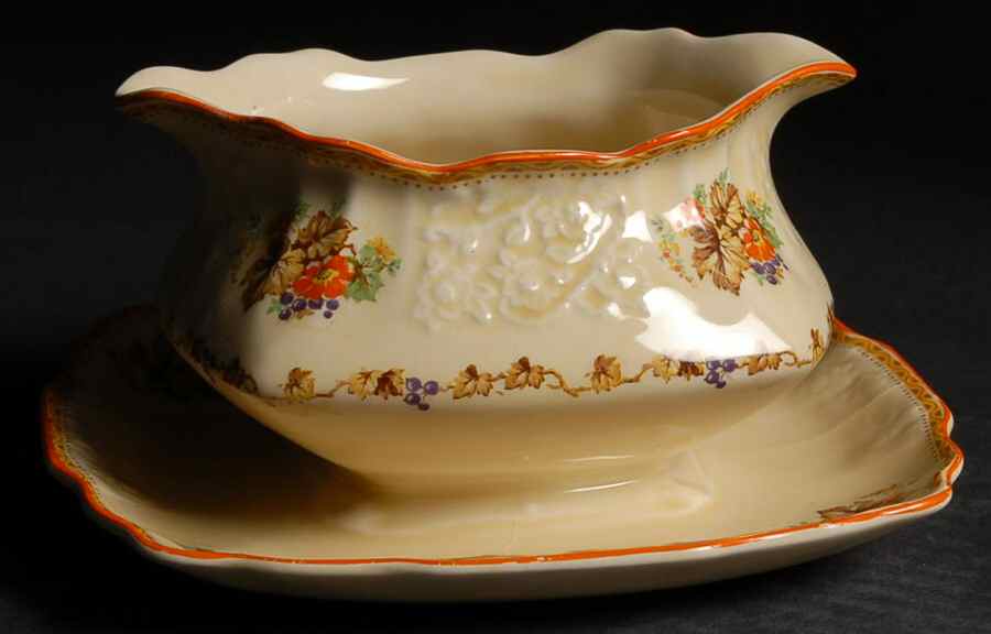 FH2909 Gravy Boat with Attached Underplate by Myott Staffordshire-1