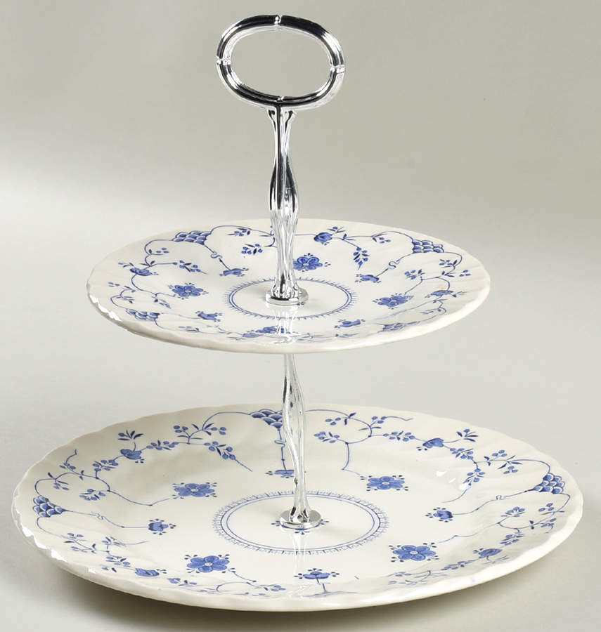 Finlandia 2 Tiered Serving Tray (Dinner & Dessert Plates) by Myott Staffordshire-1