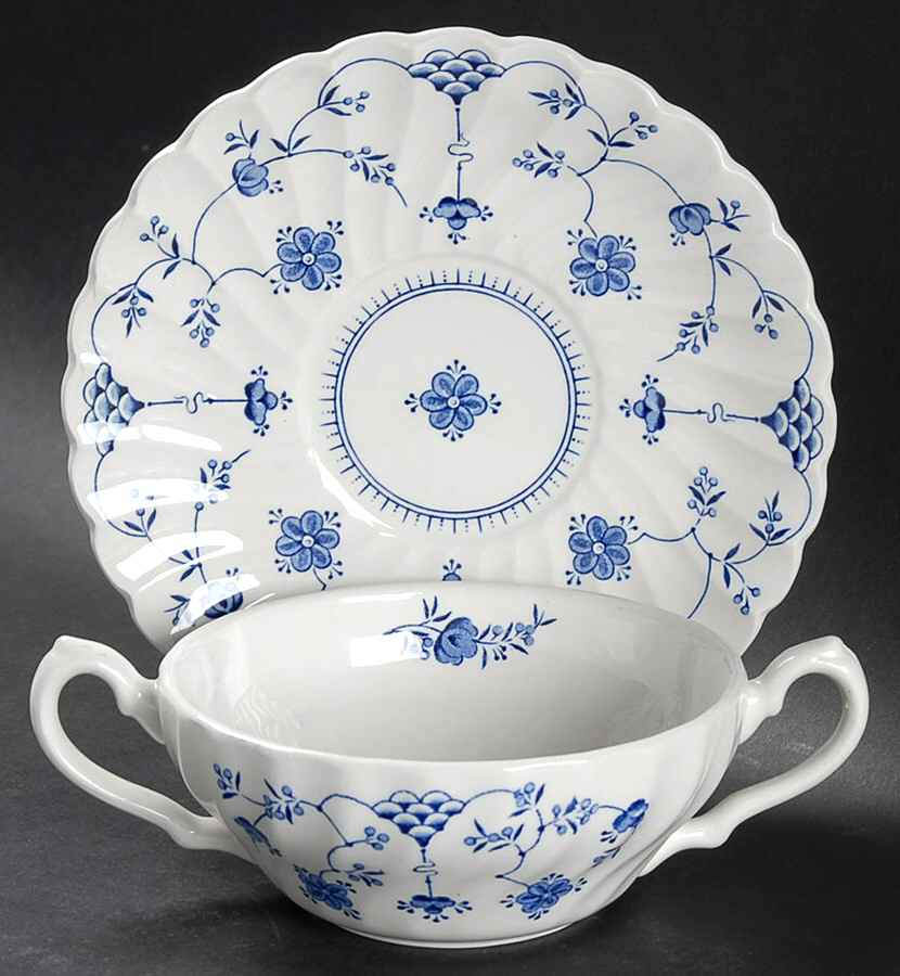 Finlandia Flat Cream Soup Bowl & Saucer Set by Myott Staffordshire-1