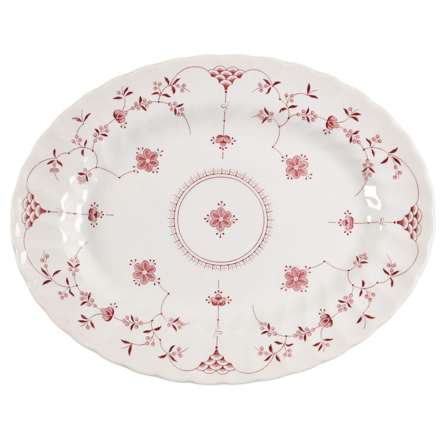 Finlandia Pink 12" Oval Serving Platter by Myott Staffordshire-1