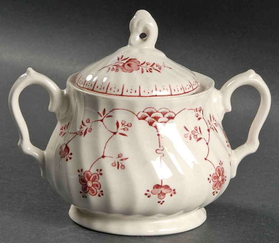 Finlandia Pink Sugar Bowl & Lid by Myott Staffordshire-1