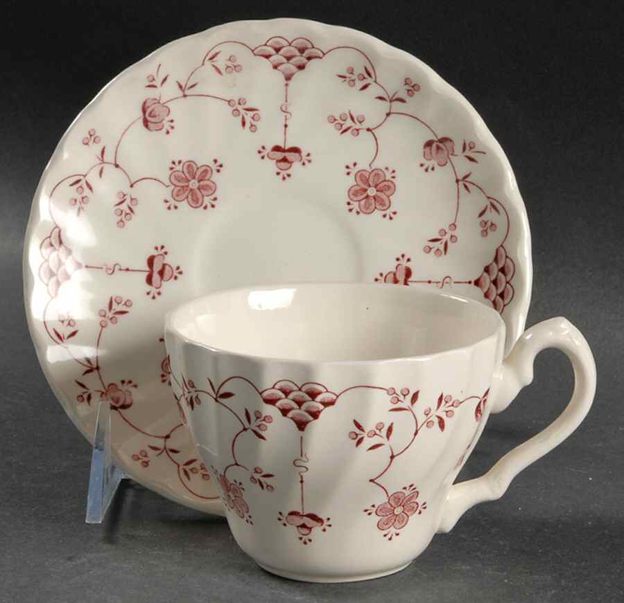 Finlandia Pink Flat Cup & Saucer Set by Myott Staffordshire-1