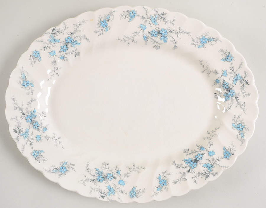 Forget Me Not 12" Oval Serving Platter by Myott Staffordshire-1