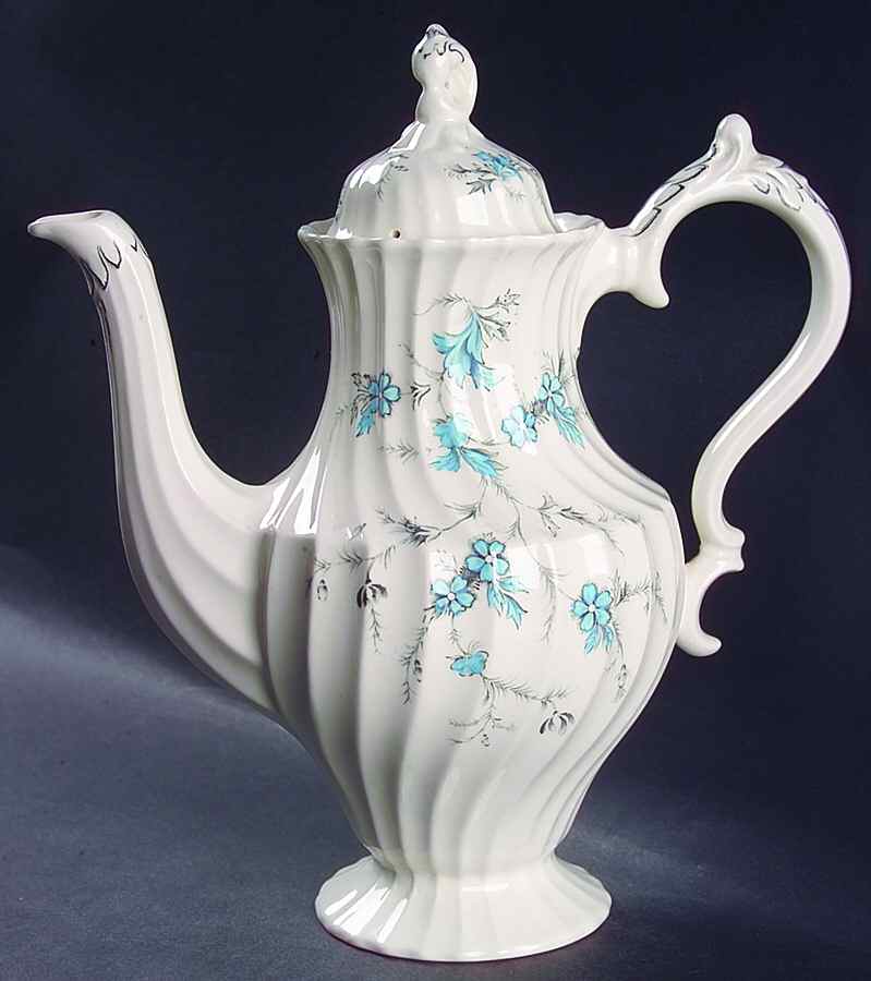 Forget Me Not Coffee Pot & Lid by Myott Staffordshire-1
