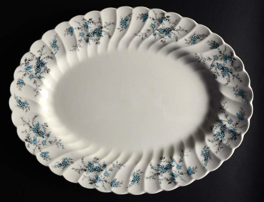 Forget Me Not 16" Oval Serving Platter by Myott Staffordshire-1