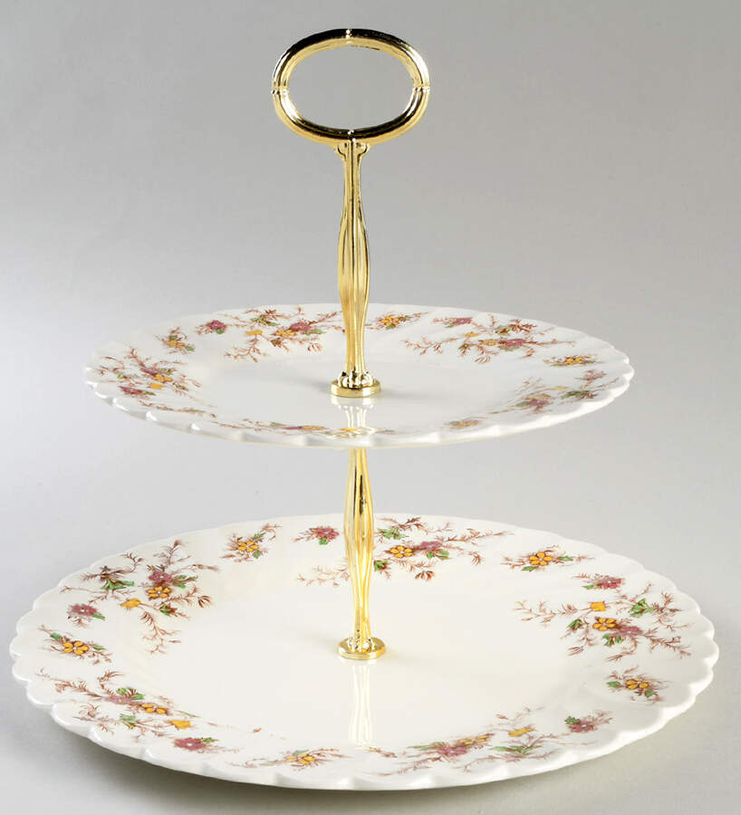 Heritage 6 5/8"-10"  2 Tiered Serving Tray (Dp, Sp) HC by Myott Staffordshire-1