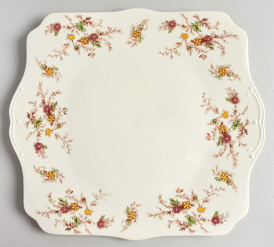 Heritage Square Handled Cake Plate by Myott Staffordshire-1