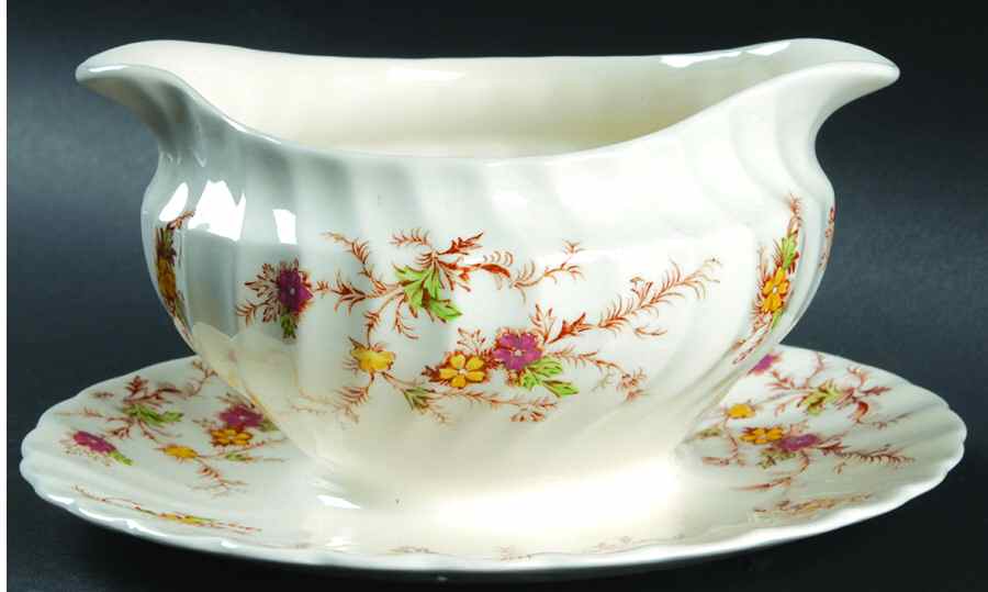Heritage Gravy Boat with Attached Underplate by Myott Staffordshire-1