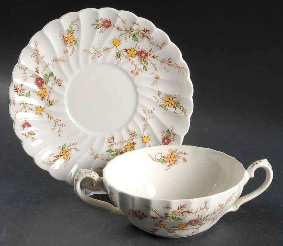 Heritage Flat Cream Soup Bowl & Saucer Set by Myott Staffordshire-1