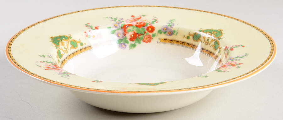 The Hollyhock Rim Soup Bowl by Myott Staffordshire-1