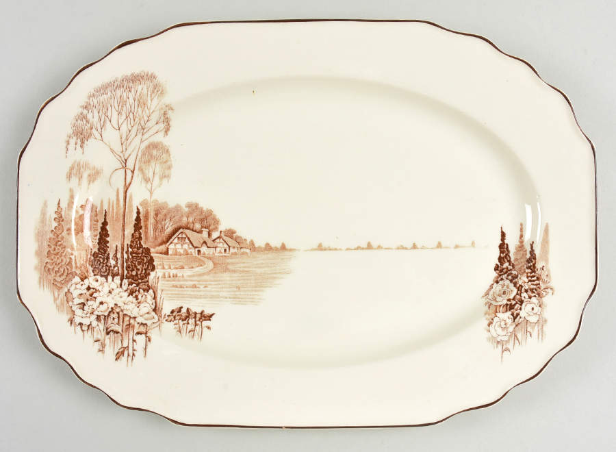 Homeland 12" Oval Serving Platter by Myott Staffordshire-1