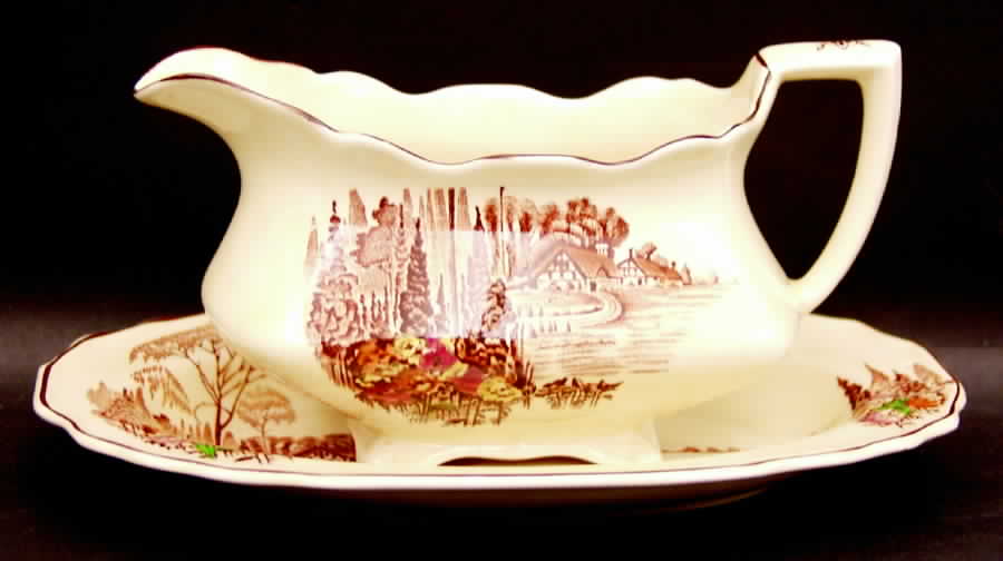 Homeland Gravy Boat & Underplate/Relish by Myott Staffordshire-1