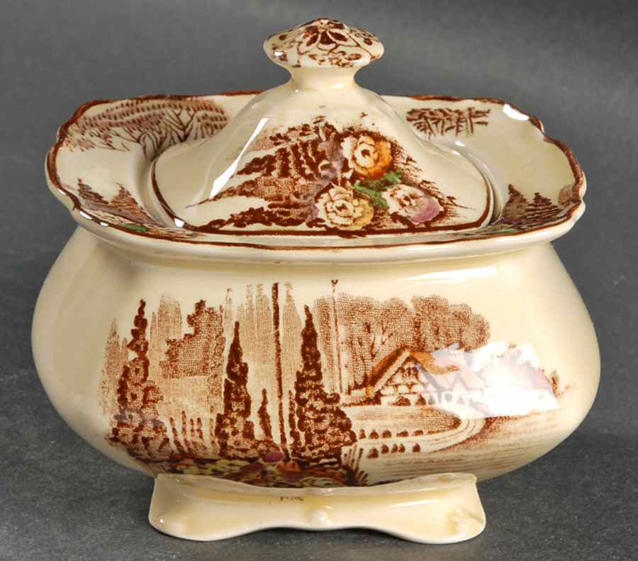 Homeland Sugar Bowl & Lid by Myott Staffordshire-1