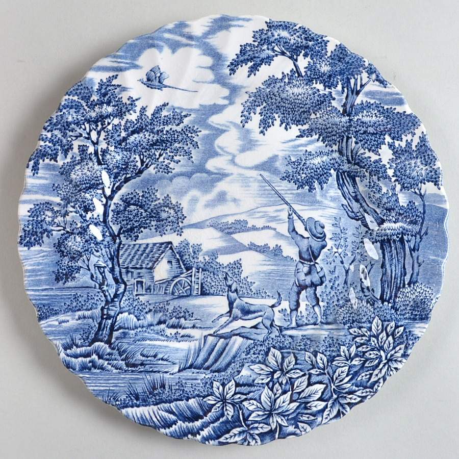 Hunter Blue (No Trim) Luncheon Plate by Myott Staffordshire-1
